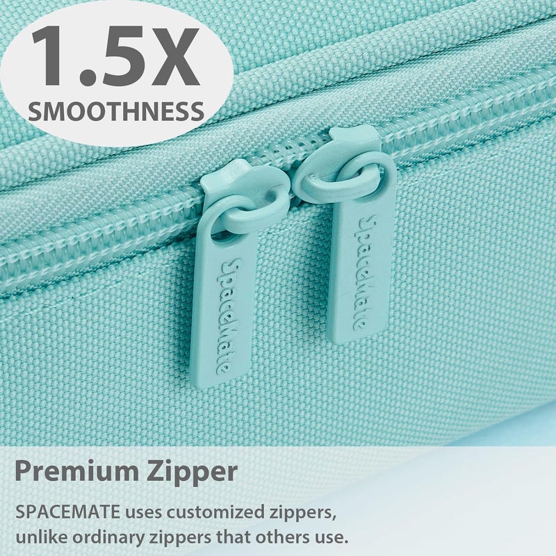 SPACEMATE Pencil Case Pouch Box Bag School Supplies Girls Boys Kids, Cute Preppy Stuff Large Big Capacity Aesthetic Pen Organizer, Back to College Stationary, Eggshell Blue, Standard Stlye, 1800ml - Image 4